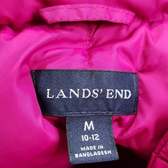 Lands' End Medium 10/12 Goose Down Feather Puffer Vest Berry Pink (Purple Pink) - Picture 2 of 10